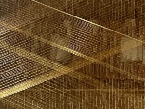 I loved the fragile beauty of this work made of woven gold threads. Each perspective opens up new vistas